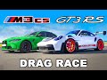 Porsche 911 GT3 RS v BMW M3 CS: DRAG RACE