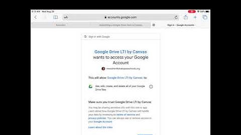 Authorizing Google Drive to Submit a Canvas Assignment