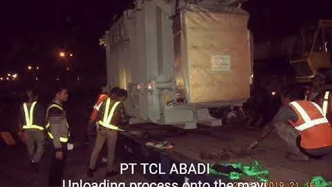 Transformer unloading process onto the mavi