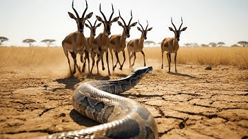 Rescuing the antelope from the giant python 🐍🦌💪🔥 #animalrescue #wildlife #animals #viralshorts
