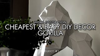 DIY Home Decor King Kong | Cheapest & Easy make King Kong ORIGAMI | 大金刚装饰 | ASMR