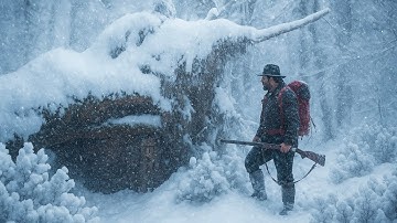 Extreme Winter Survival  in a CRAZY Blizzard | Under a Fallen Tree at -21°C – Catch & Cook