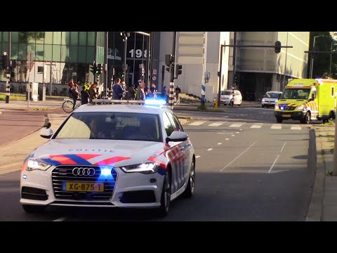 Politie begeleidt ambulance naar EMC Rotterdam vanaf ernstig ongeval in Maassluis