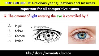 RRB GROUP - D Previous year questions and answers | RRB questions | Gk questions | Gk quiz |#gk