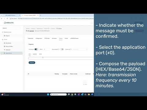 9 Send a downlink - IRIS Adeunis LoRaWAN gateway - LoRaWAN Network Server mode