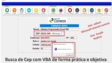 Busca Cep no Site do Correios com VBA | Acessar Cep do Site Correios Com VBA
