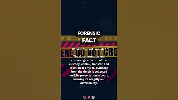 What is chain of custody? | #forensicscience #forensics