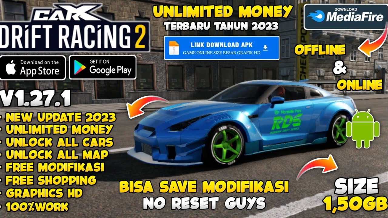 CarX Drift Racing 2 Mod Menu V1.27.1 No Reset Unlock all Cars Free Shopping  Gameplay 