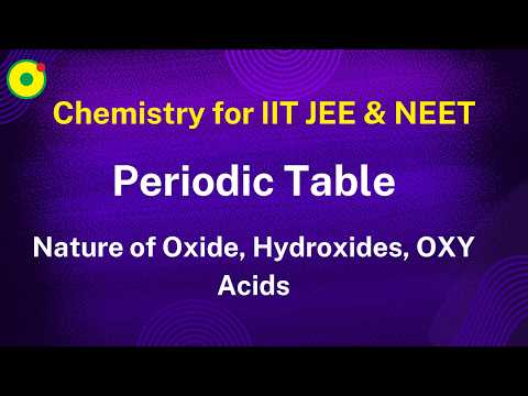 Periodic Table | Nature of Oxide, Hydroxides, OXY Acids-25 | by NV sir B. Tech. IIT Delhi