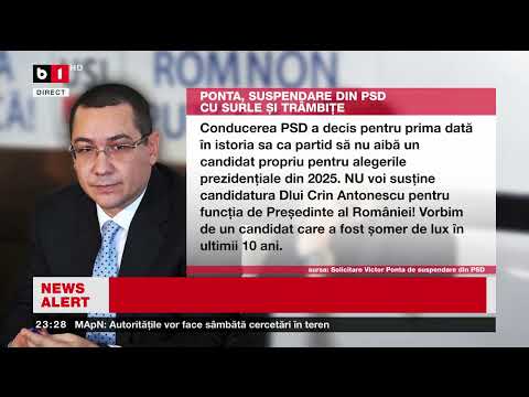 VICTOR PONTA S-A SUSPENDAT DIN PSD. Știri B1TV_ 28 feb. 2025 VICTOR PONTA S-A SUSPENDAT DIN PSD. Știri B1TV_ 28 feb. 2025