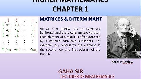 HSC Higher Math (E.V.), Chapter 1; Matrices & Determinants ( Basic Discussion)