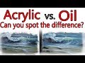 Acrylic vs. Oil - Ocean Waves - Side by side