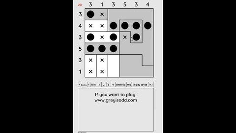 Grey is Odd - Today grids. Solution level 3 6X6 dated 07-07-2024 #logicpuzzles #logicgames  #games