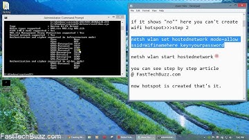How to create WiFi Hotspot in windows 8,7 using command/CMD promt in PC/LAPTOP