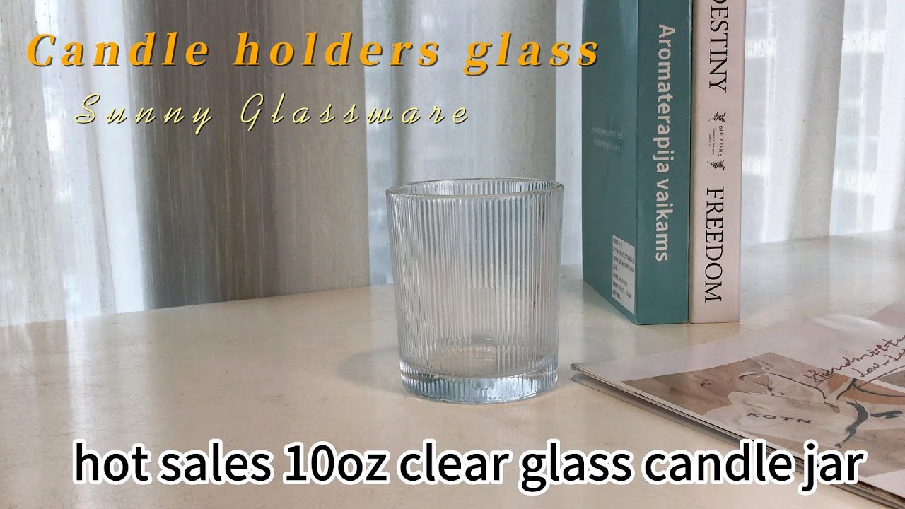 hot sales 10oz clear glass candle jar