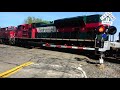 One Of The Coolest Train Meets Ever! Big CSX Manifest Train Rumble By. Cool CSX GP40-3 + More Trains
