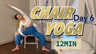 Chair Yoga Day6-Gain Mobility+Flexibility:Full-Body Stretches,a Breath Work to Calm your Nerves🪷