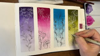 Watercolor Journal Day 32 (Gradient washes and doodles)