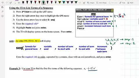 8.1 Using Your TI to Find the First Five Terms of a Sequence