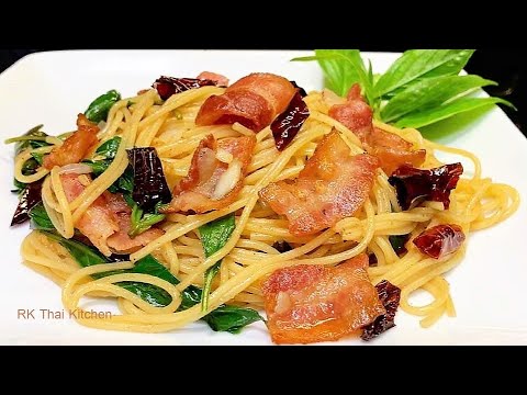  Spaghetti dried chili and bacon