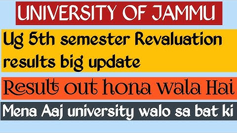 Ug 5th semester Revaluation results  big update jammu university | Results date Announce | check now