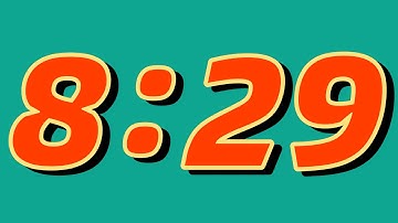 8 Minute and 29 Second Countdown Timer ⏰ | Bright green screen and huge numbers