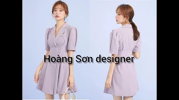 Dạy cắt may cơ bản:hướng đẫn cách cắt đầm cổ hai ve vếch theo mẫu|hoàng sơn designer,dạy cắt may