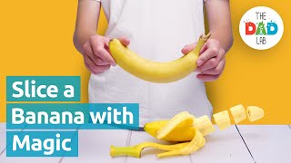 slice a banana without peeling it magic trick revealed