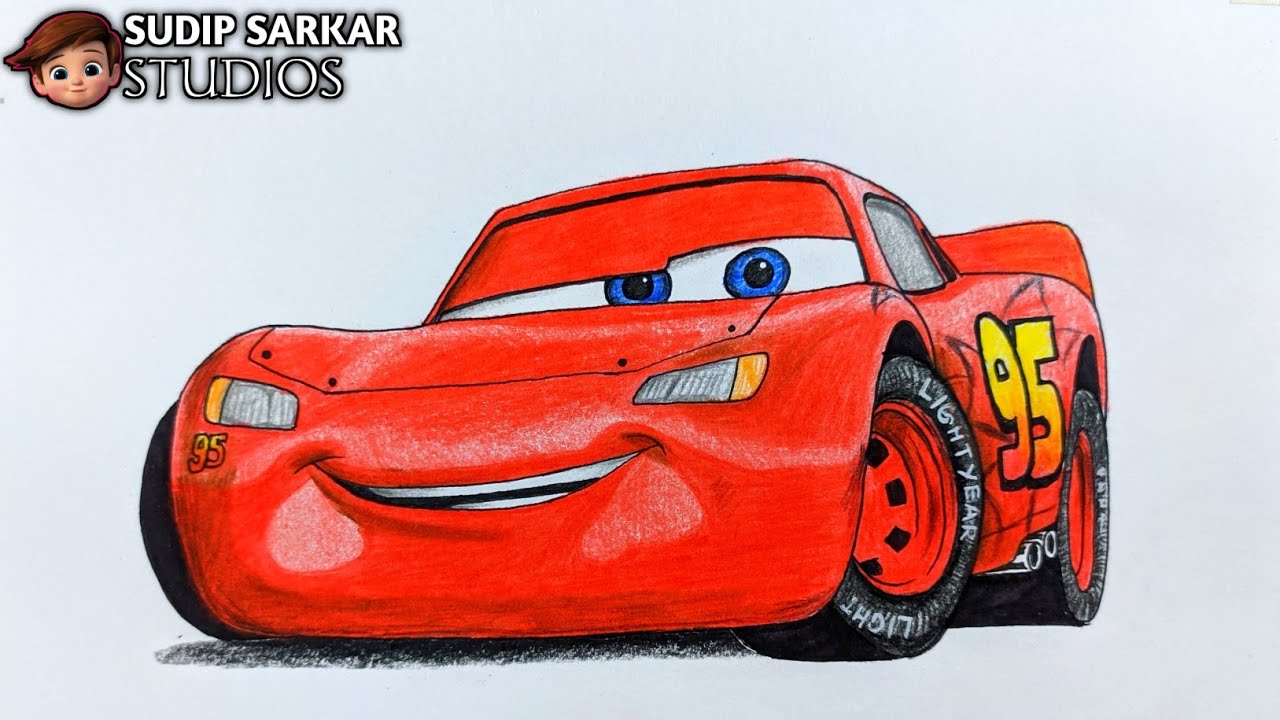 Draw LIGHTNING McQUEEN overtaking FRANCESCO in CARS 2 Tokyo Night Race  Drawing and Coloring Pages - YouTube