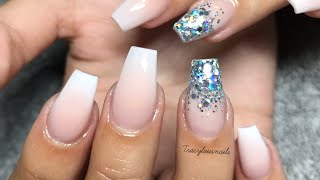 Baby Boomer Nails Glitter Nail Acrylic Nails Youtube