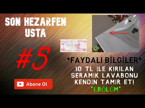 10 TL İLE EVDE KIRILAN SERAMİK LAVABO TAMİRİ NASIL YAPILIR? 1. BÖLÜM