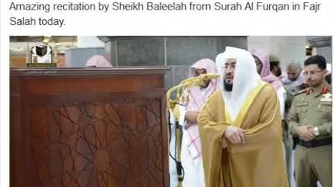 (متعه) تلاوة مميزة وبديعه للشيخ بندر بليلة من سورة الفرقان من صلاة فجر اليوم 16 ربيع ثانى 1439