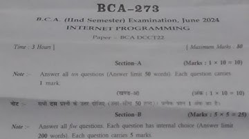 Internet Programming | इंटरनेट प्रोग्रामिंग | B.C.A 1st Year 2nd Semester Exam Paper 2024 | BCA MGSU