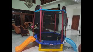 Cara Rakit / How to Assembly Little Tikes Climb n Slide 7ft Trampoline / Abeth Toys Rental