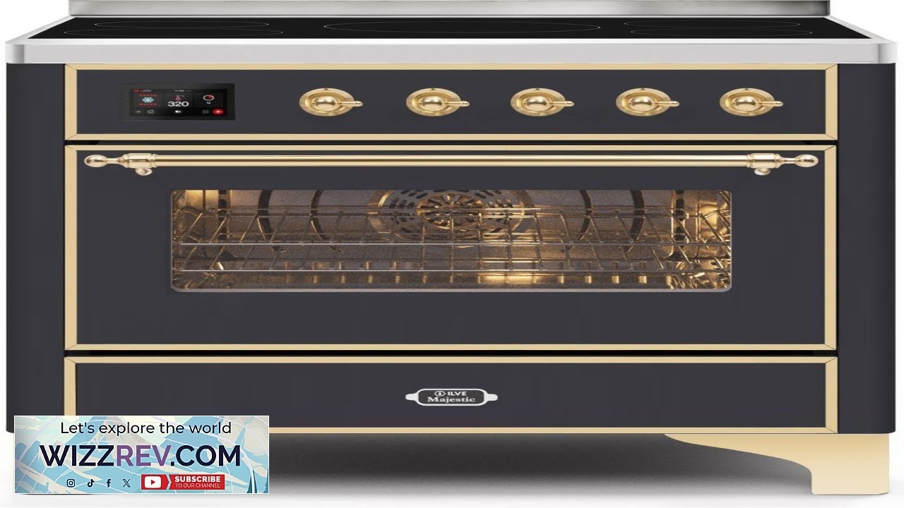 Majestic II 36" Electric Freestanding Range Matte Graphite Brass Trim