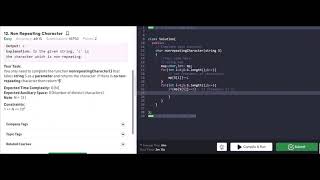 GeeksForGeeks Non Repeating Character problem solution in C++ using Hashing | GeeksForGeeks |