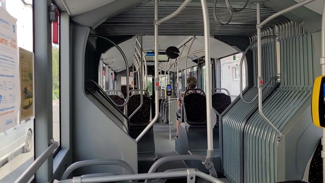 Sibiu: inside Mercedes-Benz Conecto G NGT bus nr. 105 (Tursib), route 1