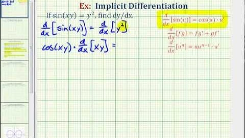 Ex: Implicit Differentiation Involving a Trig Function
