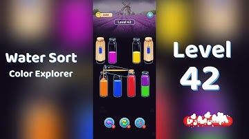 🎮 Water Sort Color Explorer Level 42 Walkthrough | SolutionGuruji 🌍