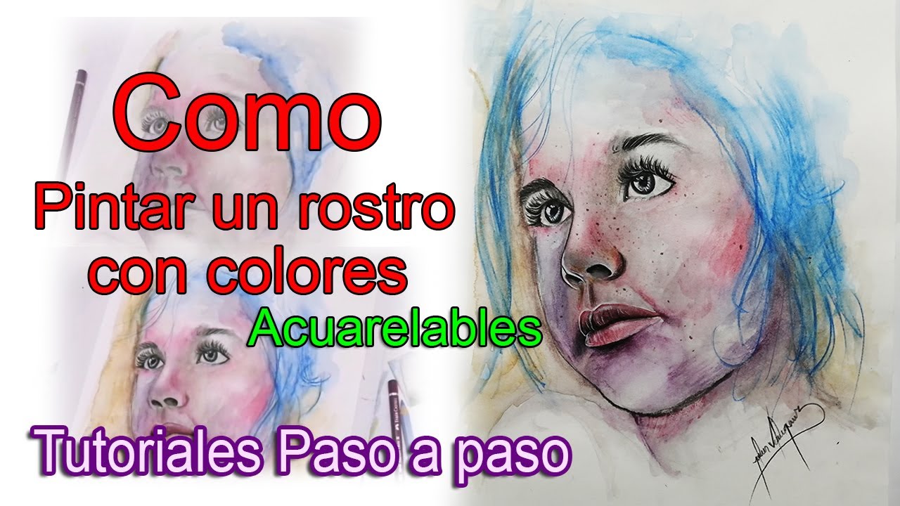 Cómo usar Lápices Acuarelables - Cómo dibujar un rostro desde el BOCETO 