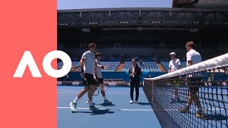 Herbert/Mahut v Harrison/Querrey on-court warm up (SF) | Australian Open 2019
