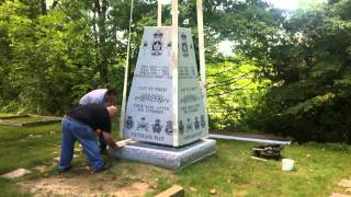 Installation of the new Veterans monument