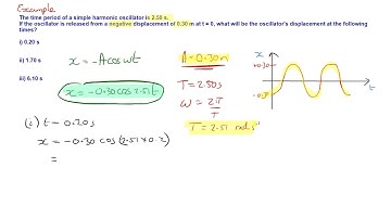 Simple harmonic motion - part 6 - using the displacement equation.