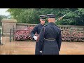 Changing of the Guard Arlington National Cemetery in Rain and 100 degree Temperatures