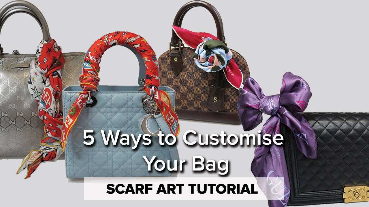 How to Tie a Scarf to a Handbag // 5 STYLES - YouTube