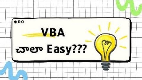 VBA Introduction in Excel