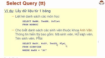 Quản lý sinh viên bằng Access -  P3 - Select Query