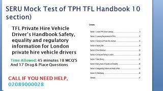 ⁣SERU Complete Mock Test of TPH driver Handbook (10 section)