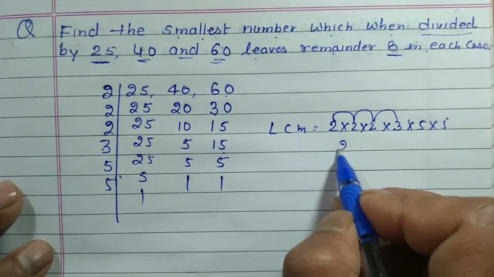 Find the smallest number which when divided by 25, 40 and 60 leaves remainder