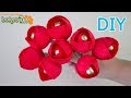 Красные тюльпаны из гофрированной бумаги с конфетой Мастер-Класс ☆ Red crepe paper tulips with candy